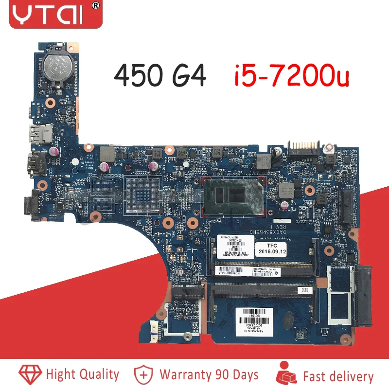 Материнская плата для ноутбука hp ProBook 450 G4 470 G4 материнская плата i5-7200u 907703-601 907703-501 DA0X83MB6H0 тестирование в целости