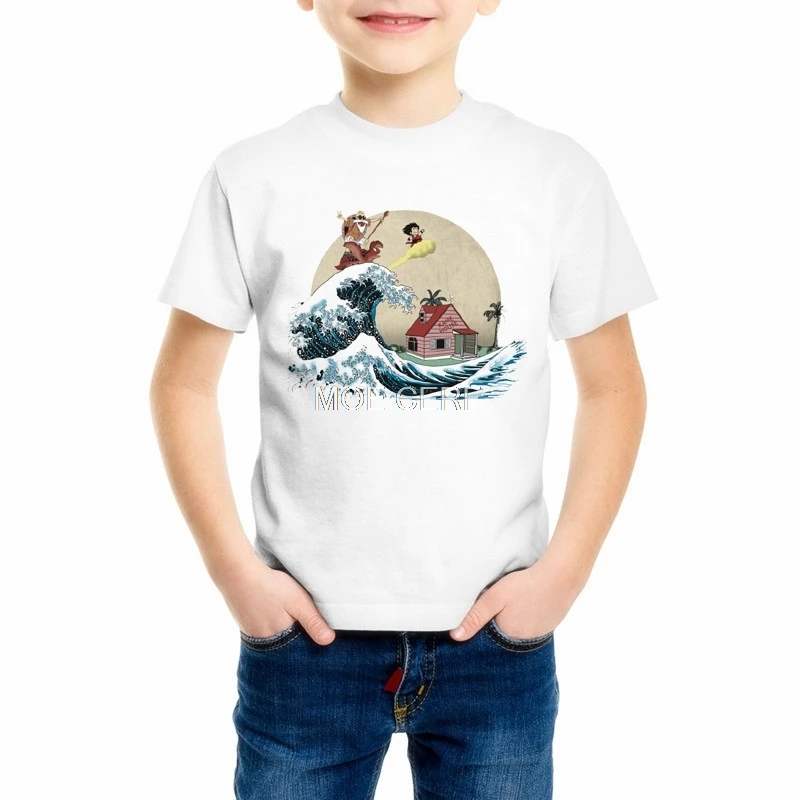 Для детей, на лето Dragon Ball Z мальчиков/девочек Slim Fit Косплэй 3D футболки Dragon Ball футболка Повседневное Детские футболки Z17-7