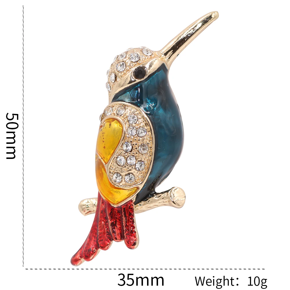 PULATU 2 цвета металлическая брошь из эмали в виде птицы для мужчин украшение