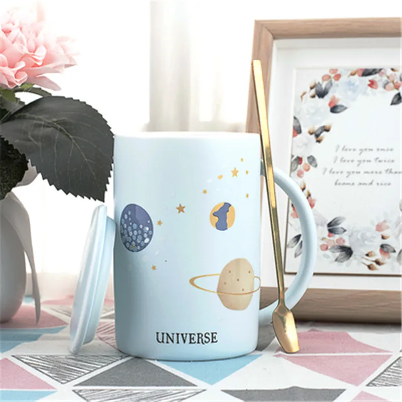 Керамические кружки и чашки Tazas De Ceramica Creativas Pink Planet Canecas|Кружки| |
