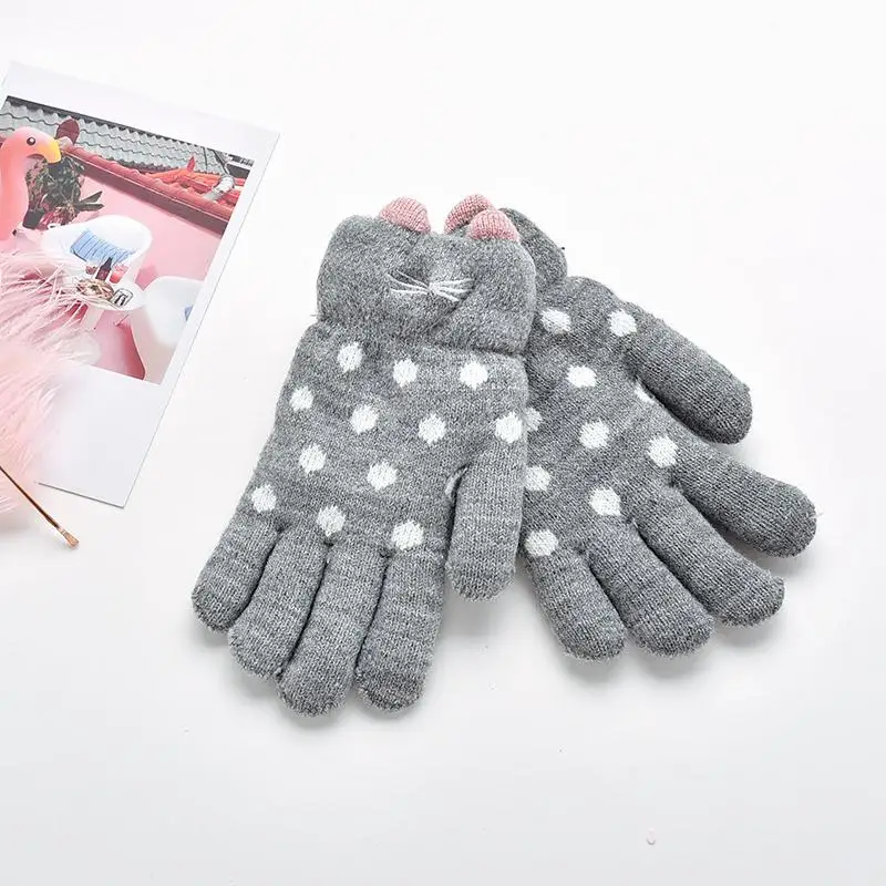 Высокое качество Детские Зимние теплые мягкие вязаные перчатки с пальцами