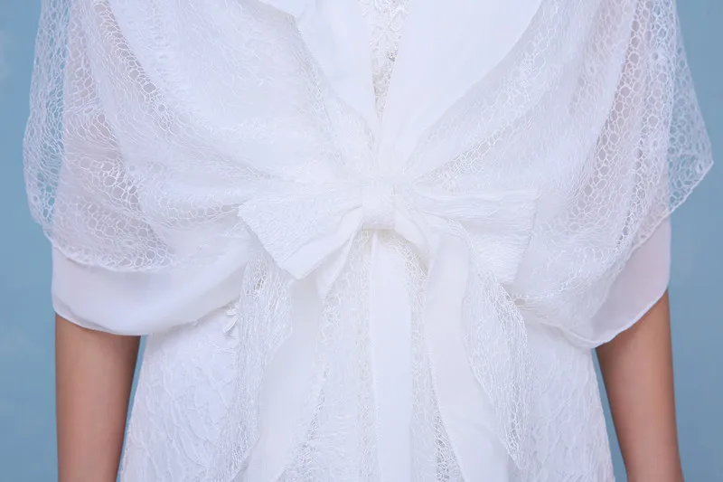 2017 New Style In Stock White Ivory Lace Chiffon Wedding Shawl Mulher Bridal Cape Jacket Accessories China | Свадьбы и торжества