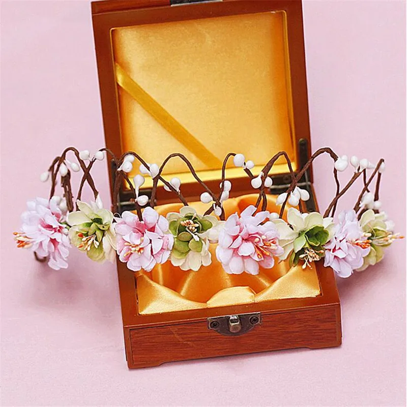 CC Ювелирные Короны тиары цветы повязки для волос корона красоты женщин Свадебные