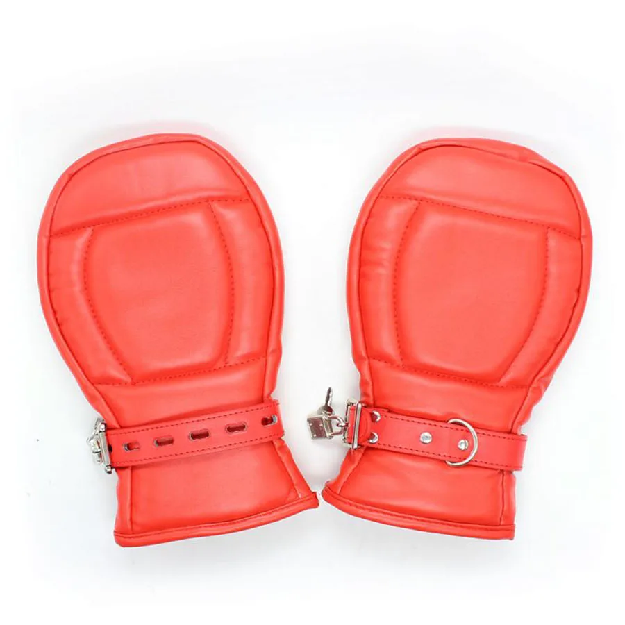 Делюкс кожаные мягкие полуперчатки на кулак перчатки Секс Связывание