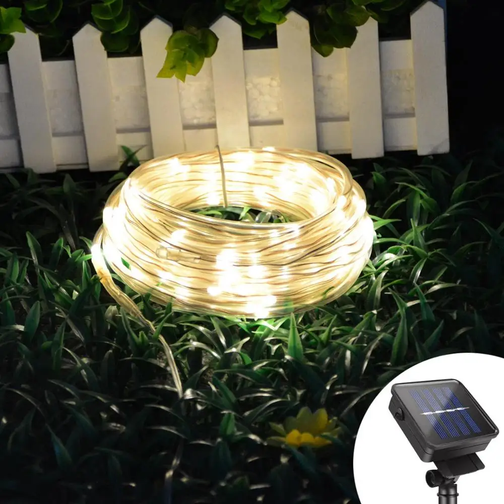 Solar Powered 8 режимов Солнечная перезаряжаемая/на батарейках 10 м сказочные солнечные огни Рождественская Свадебная декоративная лампа уличный Солнечный СВЕТОДИОДНЫЙ светильник - Испускаемый цвет: Solar Powered