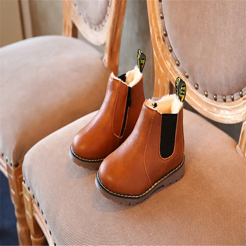 Детская обувь сапоги осень-зима для девочек мальчиков кроссовки Снежная кожаные