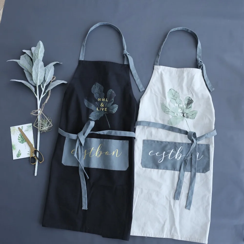 Фартук в скандинавском стиле без рукавов из чистого хлопка, фартук для взрослых, фартук с большим карманом, кухонные аксессуары для выпечки, фартуки