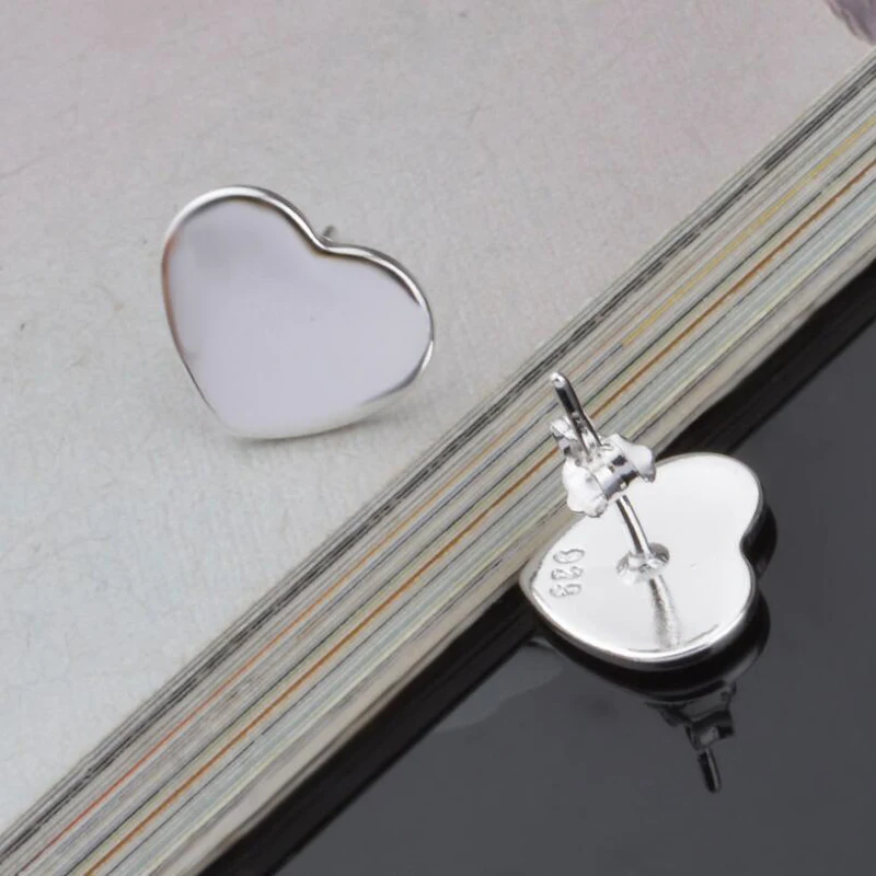 KOFSAC Popular 925 Silver Stud Earrings For Women Jewelry Cute/Romantic Vintage Heart Lady Engagement Accessories Hot | Украшения и