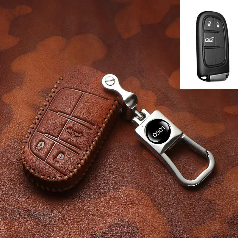 Автомобильный брелок из натуральной кожи для Jeep Grand Cherokee Compass Patriot Dodge Journey Chrysler 300C