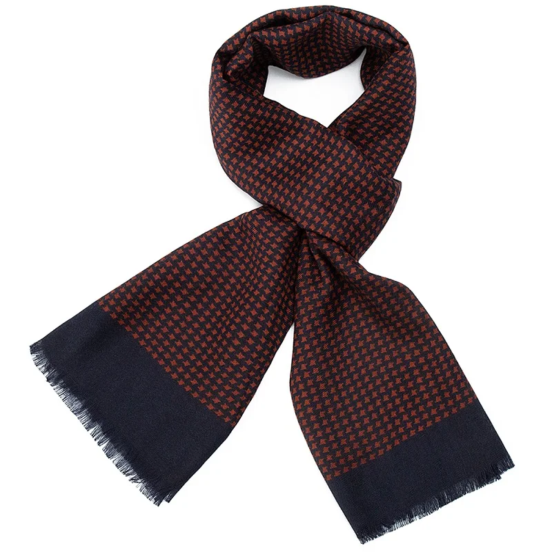 Мужские шарфы Новая мода Houndstooth Shot Fringes тонкий легкий теплый зимний шарф