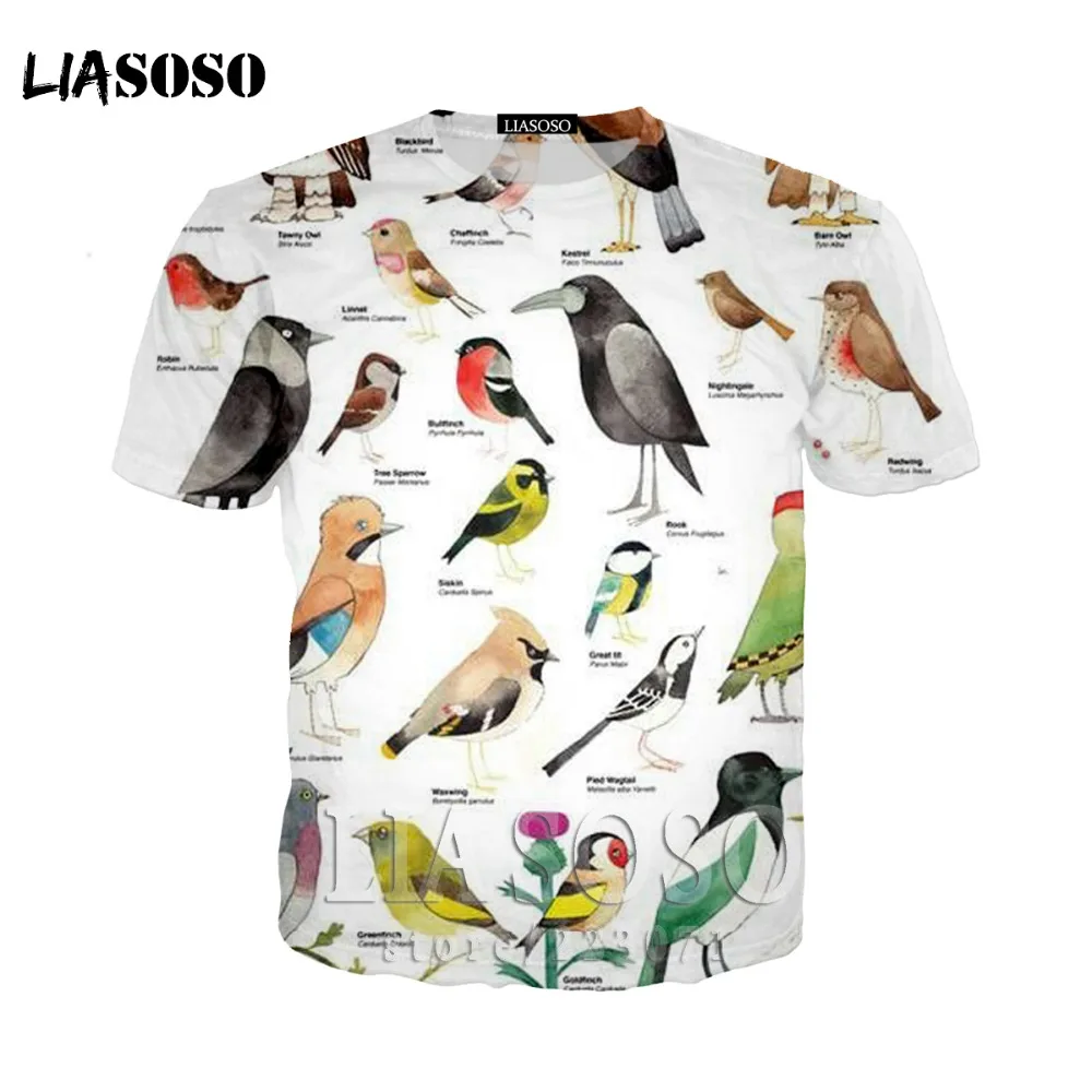 LIASOSO птица дерево собака Забавный футболка хип хоп Объёмный рисунок (3D принт) дом