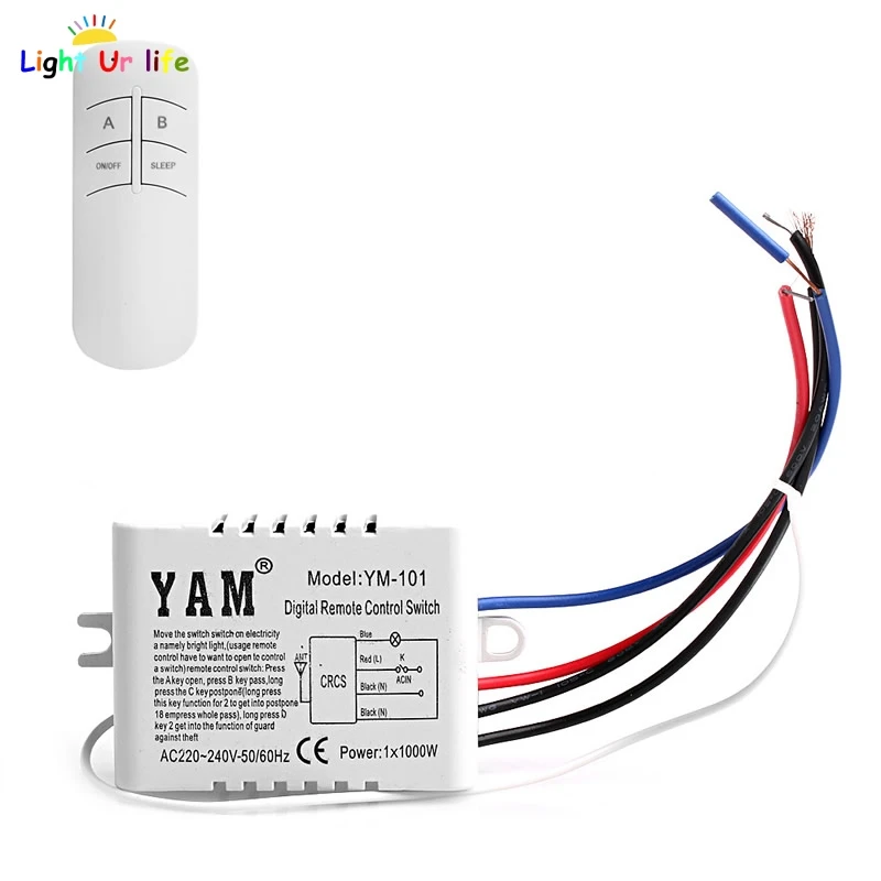 220V 1/2/3 способа Беспроводной на включение/выключение лампы дистанционного Управление переключатель приемник передатчика-25 - Цвет: 1 way
