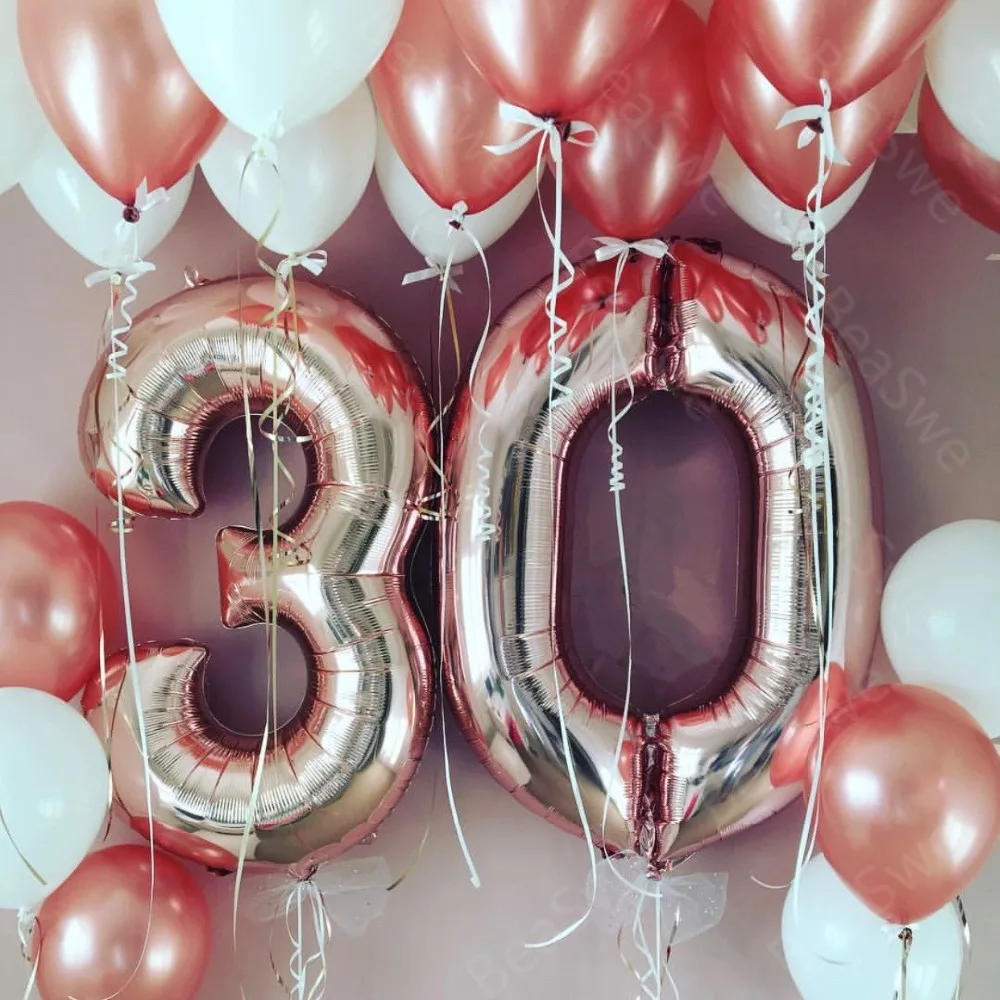 1 штука 16 дюймов 32 дюйма розовое золото номер 0 9 фольга шар 2 30 18 лет для взрослых