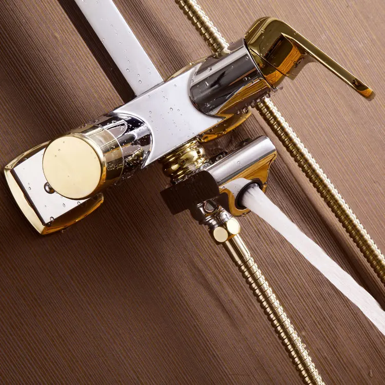 Высококачественный латунный роскошный Хромированный и Золотой смеситель для