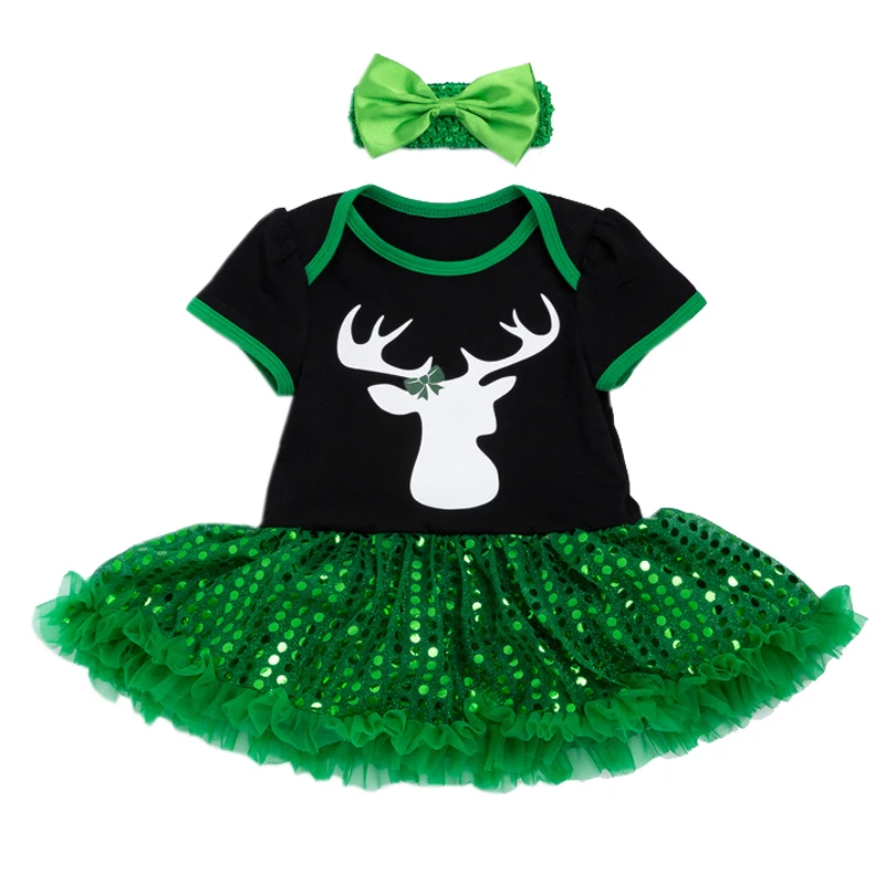 First Christmas For Baby Girl Clothing Sets Romper Tutu Dress Newborn Costumes Jumpsuit Outfits Short Sleeve Party | Детская одежда и