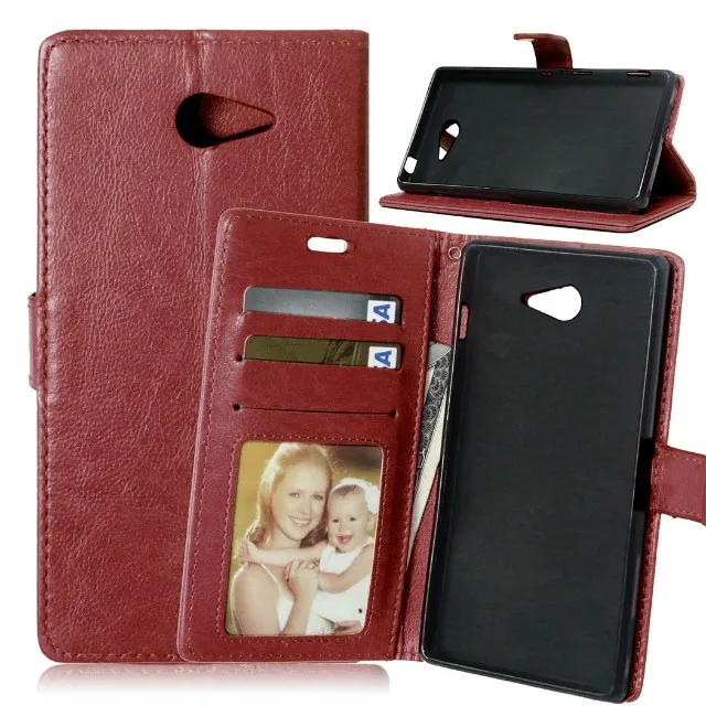 Черный кожаный чехол-бумажник с откидной крышкой для Coque sony Xperia M2 Aqua S50H D2302 D2303 чехол-накладка для sony Xperia M2 Dual D2302 2305