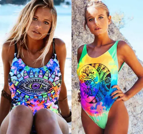 Женский купальник бикини с эффектом пуш ап купальный костюм цветочным принтом