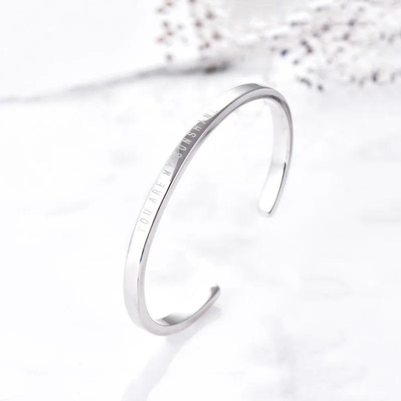 Браслет TIANRO из простого стерлингового серебра 990 пробы с открытым браслетом в