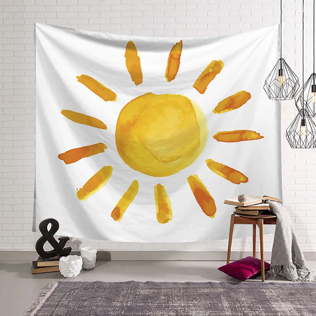 Домашний декор для спальни гостиной легкая подвесная Psychedelic Moon and Sun Art настенный