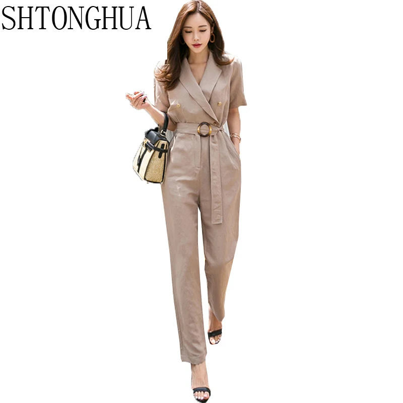 SHTONGHUA новый официальный офисный комбинезон с коротким рукавом лето 2019 Женская