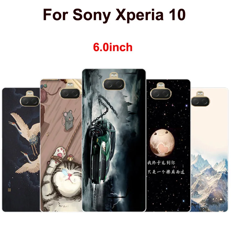 Мягкие силиконовые чехлы для телефонов Sony Xperia 10 чехол с рисунком из мультфильма