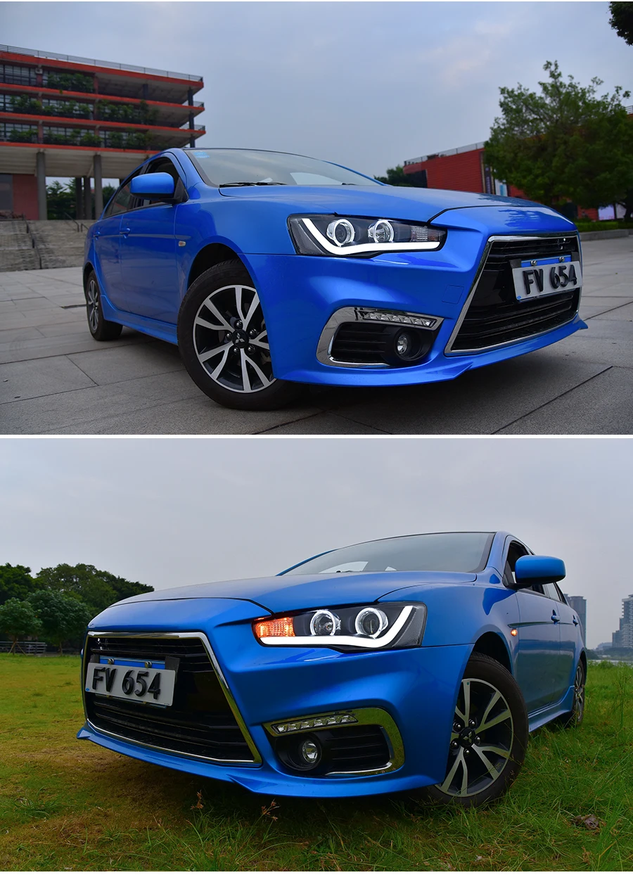 Головной светильник в сборе для Mitsubishi Lancer 2009-, модифицированный светодиодный светильник, направляющий для глаз, ангельский глаз, ксеноновый головной светильник s