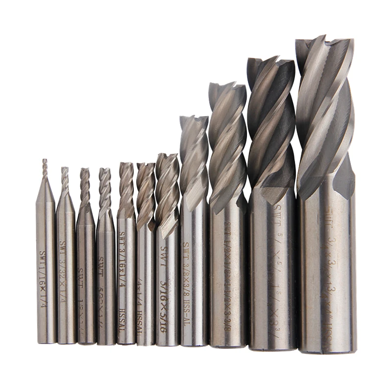 Фрезерный резак HSS 4 флейты набор фрез для фрезерования древесины с прямым