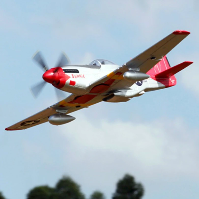 FMS 1700 мм 1 7 м P51 P 51D Mustang красный хвост 6CH 6S с закрылками втягивается PNP RC самолет Warbird