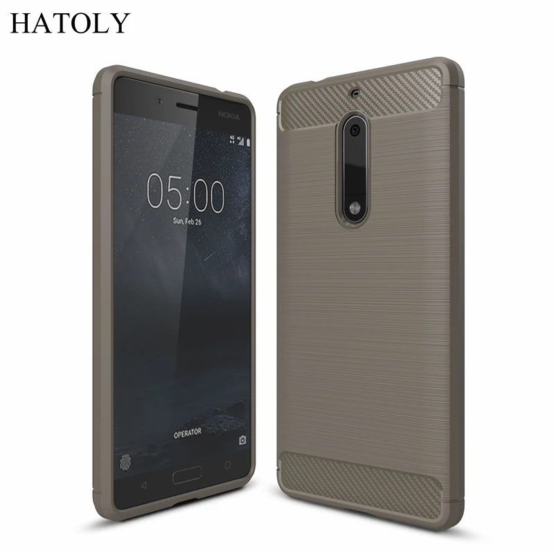 Чехол HATOLY для Nokia 5 противоударный мягкий силиконовый гибридный чехол с ворсом из