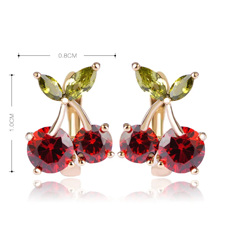 FUNMOR яркие серьги с цирконием кубической огранки в форме вишни медные фруктами