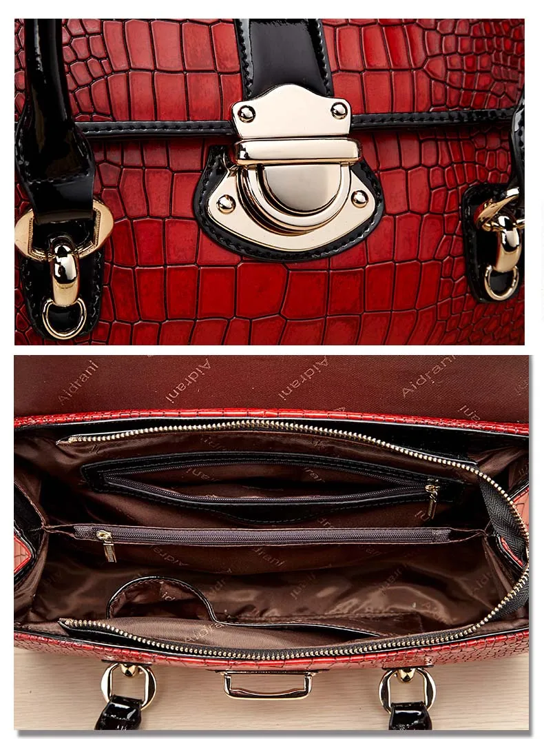 Женские кожаные сумки через плечо boston с узором из крокодиловой кожи 2019 | Багаж и