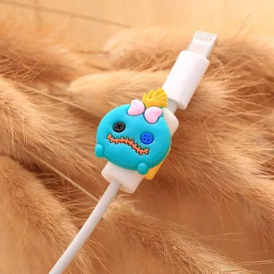 FFFAS мультфильм USB кабель протектор Организатор довольно Winder чехол в виде ракушки для Apple IPhone 5 5S 6 6s 7 8 X Plus защита кабеля - Цвет: Model E