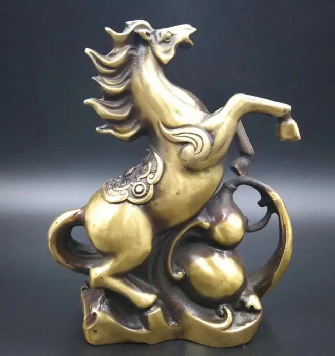 

Chinese Pure Brass Crafts Horse To The Successful Statue
