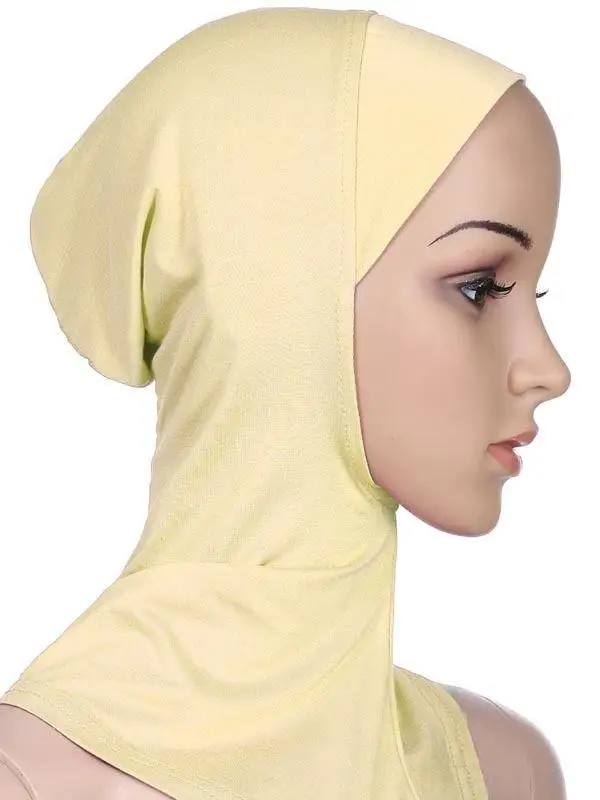 02 beige Мягкий мусульманский полный Чехол Внутренний женский хиджаб Bone Bonnet cap Исламский подшарф шейный головной убор шляпа исламский головной убор шейный чехол - Цвет: 02 beige