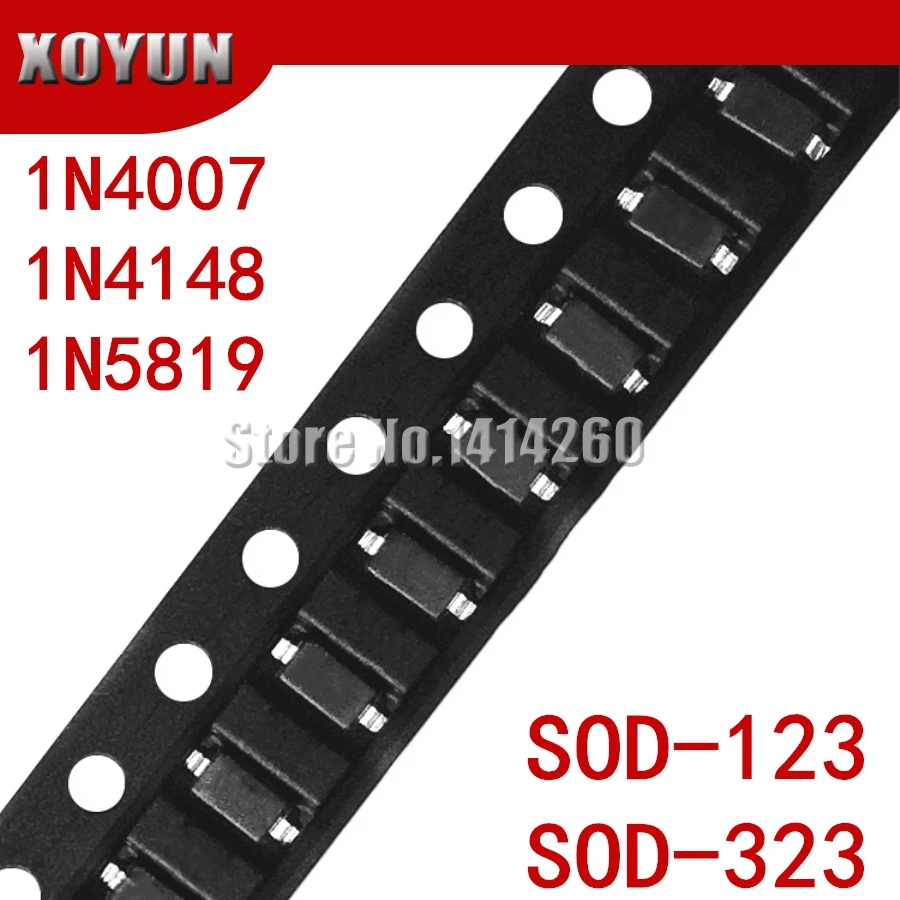 100 шт./лот SMD диод 0805 SOD-123 1N5819 1N4007 1N4148 SOD-323 1206 1N4148WS 1N5819WS B5819WS so323