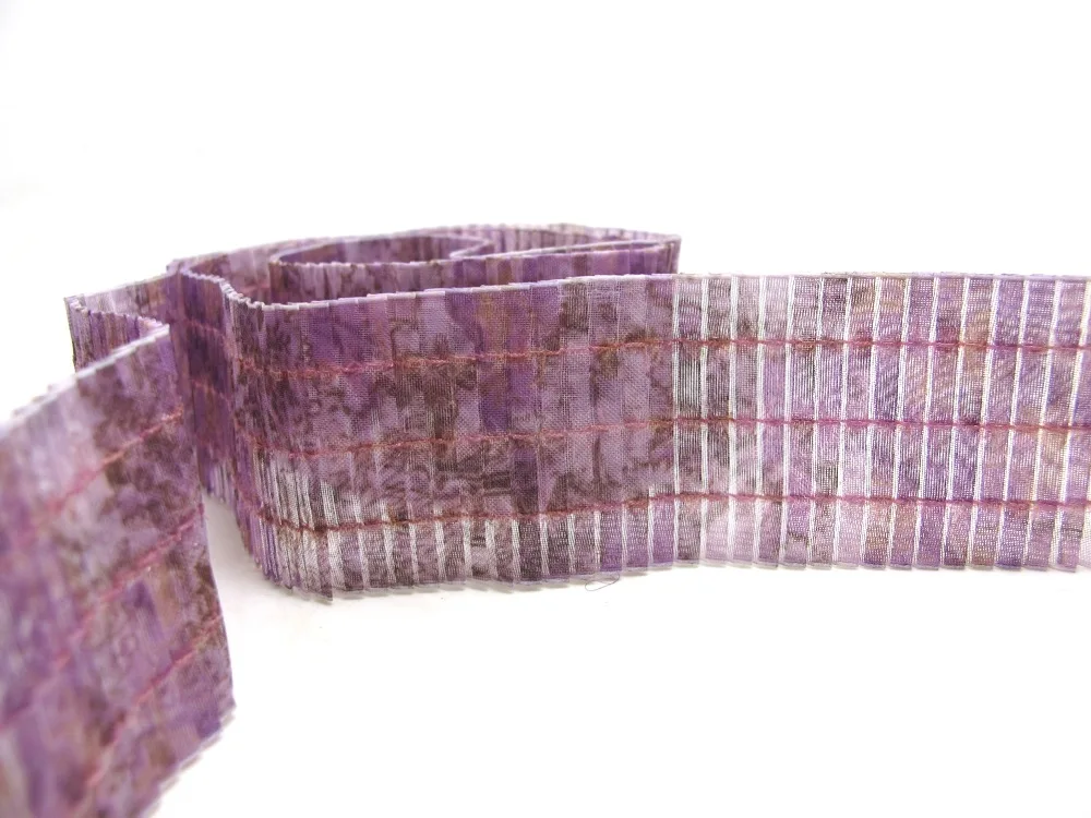 2 Yards 1 1/2 Inches Pleated Printed Organza Chiffon Ribbon|Ruffled|Polka Dot|Gift Packaging Trim|Polyester | Дом и сад
