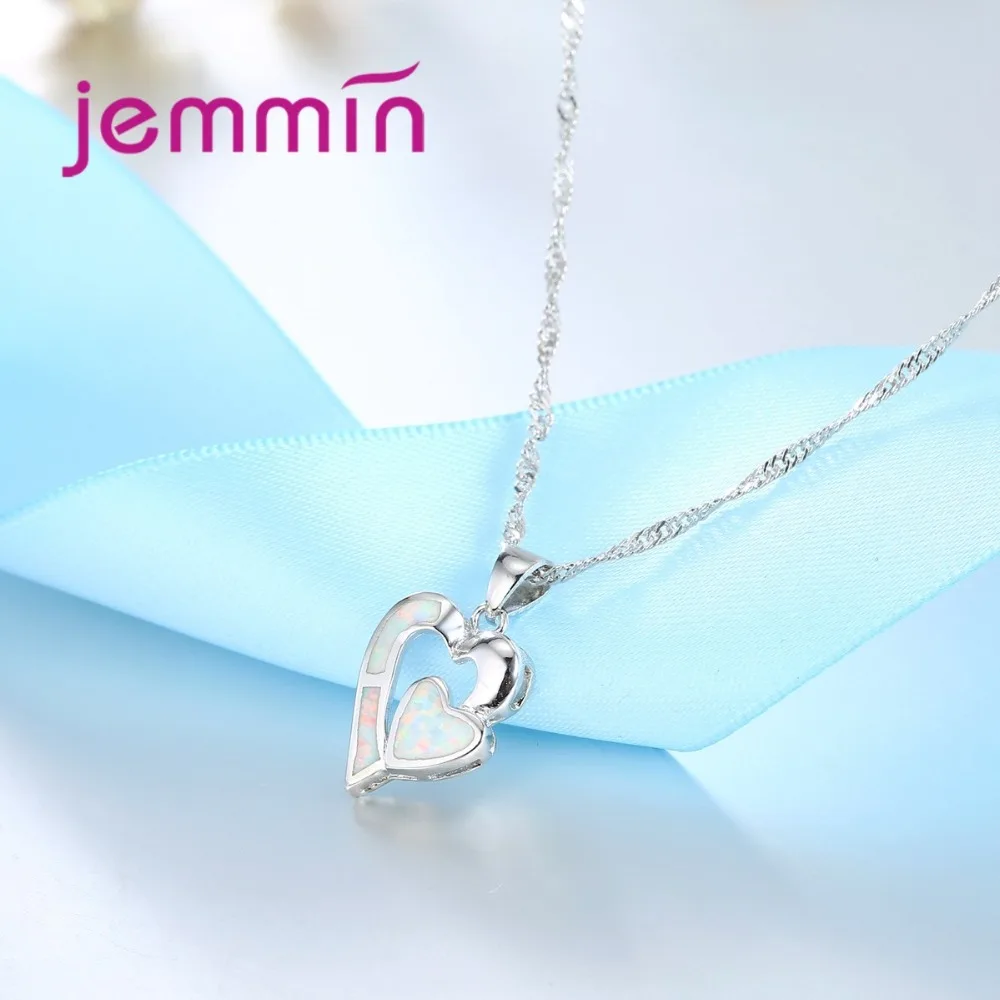 Комплект из колье и серёг серебра 925 пробы с белым опалом|jewelry sets|jewelry sets womenjewelry