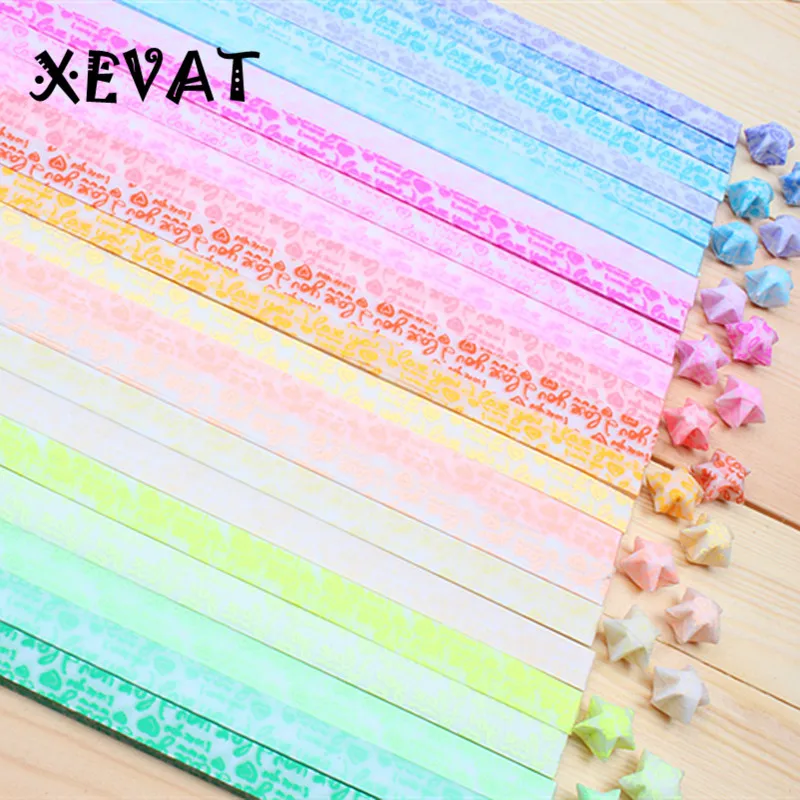 300 шт./лот сделай сам складная бумажная звезда подарок случайный десять цветов lucky