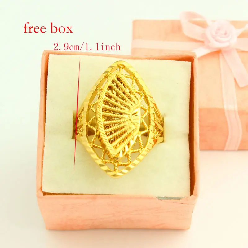 Женское свадебное Золотое кольцо в форме секции свободного размера с золотом 24 К