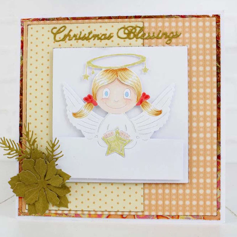 

Christmas Cuties Angel Metal Cutting Dies Stencil for DIY Scrapbooking Photo Album Embossing Paper Cards Making Decorative Craft