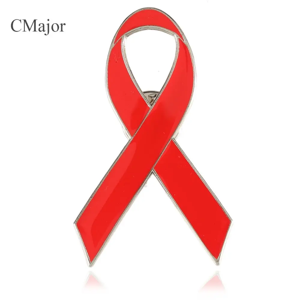 

CMajor 2,5*4,8 см, эмалированная красная лента, значок, брошь для женщин, прозрачная пластиковая подарочная коробка, 10 шт./лот