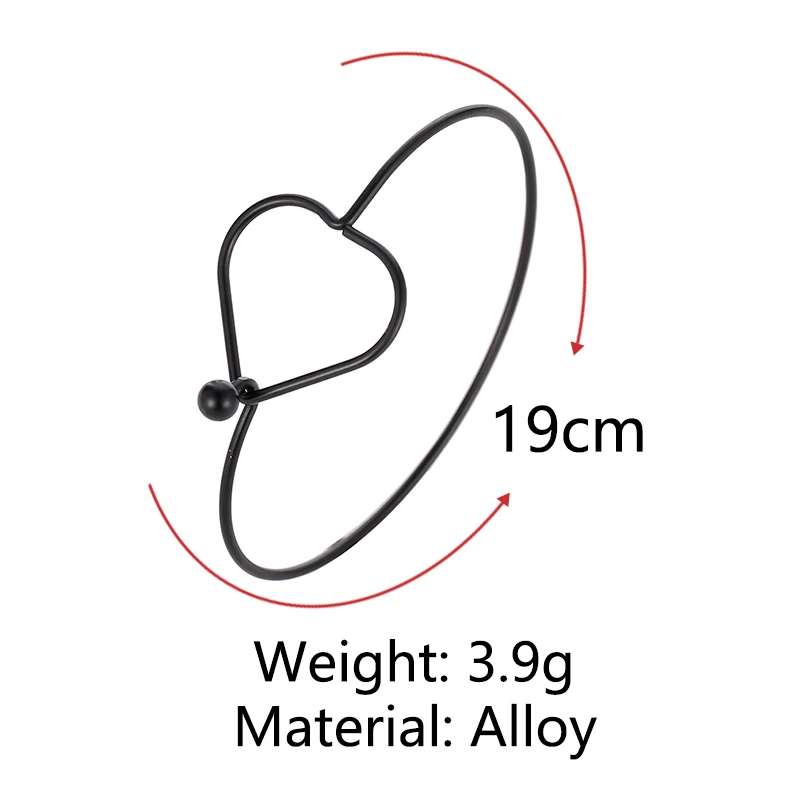 Большой полый сердечко закрытие пряжки Розовый Золотой посеребренный черный