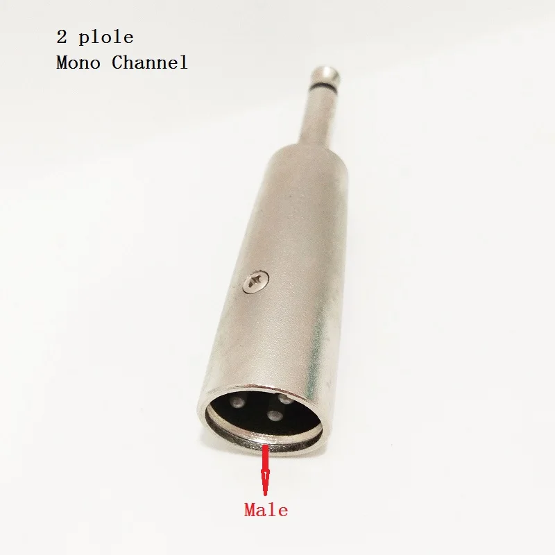 2 pole Male XLR 3Pin мама до 6,35 мм штекер Адаптер 2/3 полюсный динамик разъемы аудио шнур микрофонный адаптер разъем для микрофонного разъема - Цвет: 2 pole Male