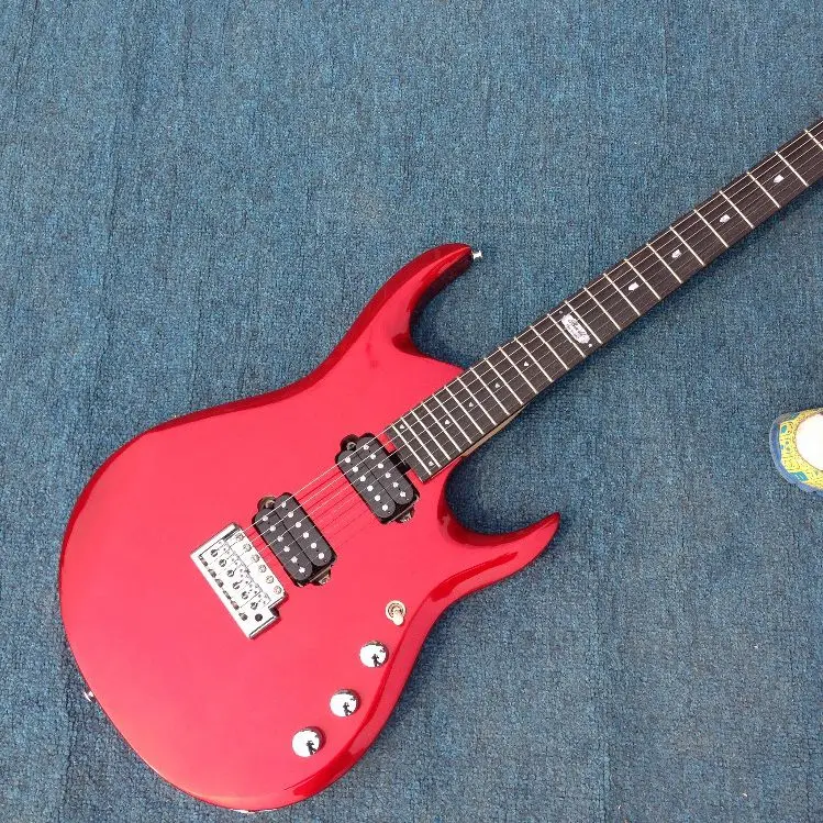 Хороший звук Ernie Ball Musicman JP12 электрическая гитара серебристо красного