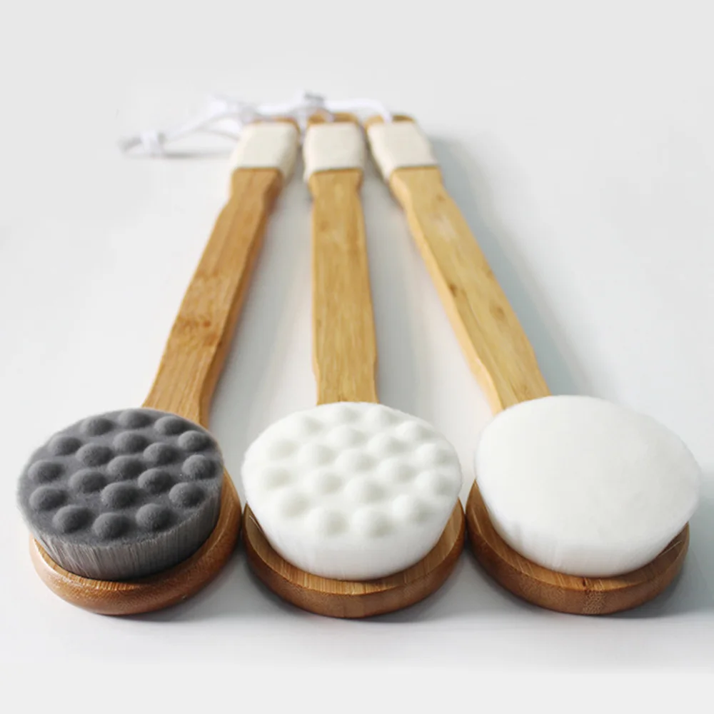 

Long Handle Bathing Brushes Anti-slip Wooden Body Massage Brushes Bath Body Cleaning Scrub Shower Brush