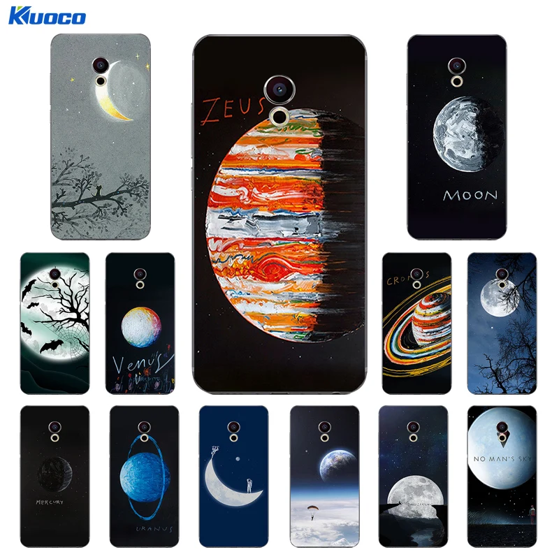 Чехлы сделай сам для Meizu Pro 6/Pro 6 Plus чехол телефона 5 Fundas Metal Soft TPU Moon Space Printing Shell |