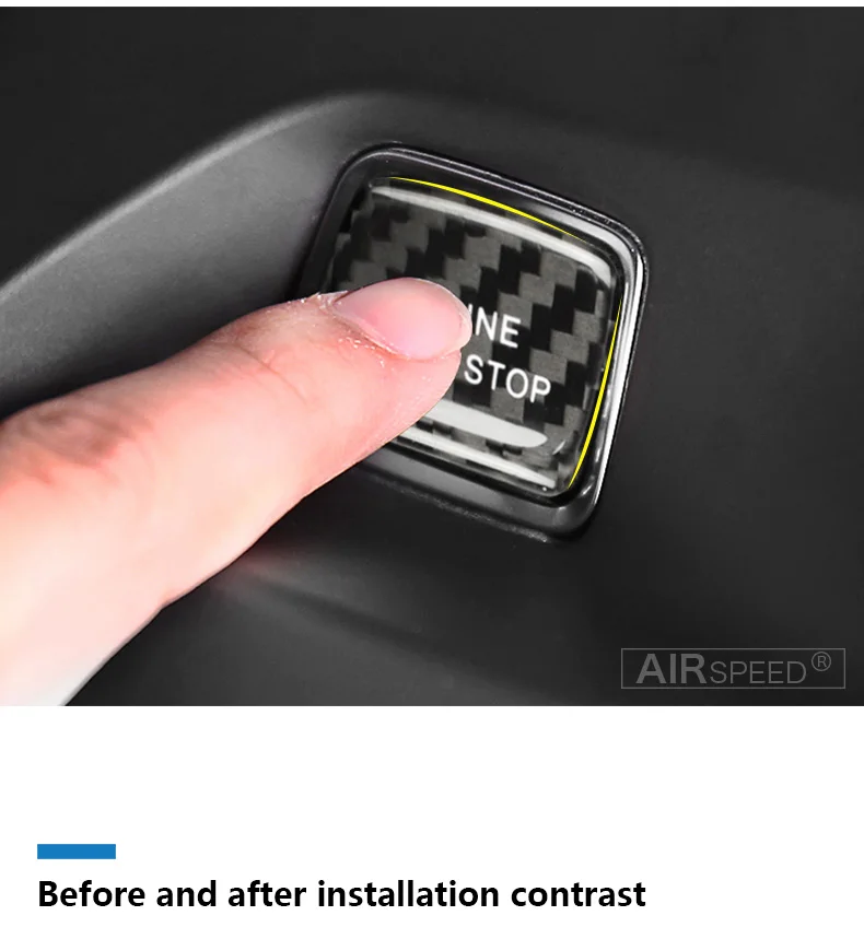Airspeed для Chevrolet Camaro+ аксессуары кнопка запуска и остановки двигателя автомобиля наклейка из углеродного волокна переключатель крышка украшения
