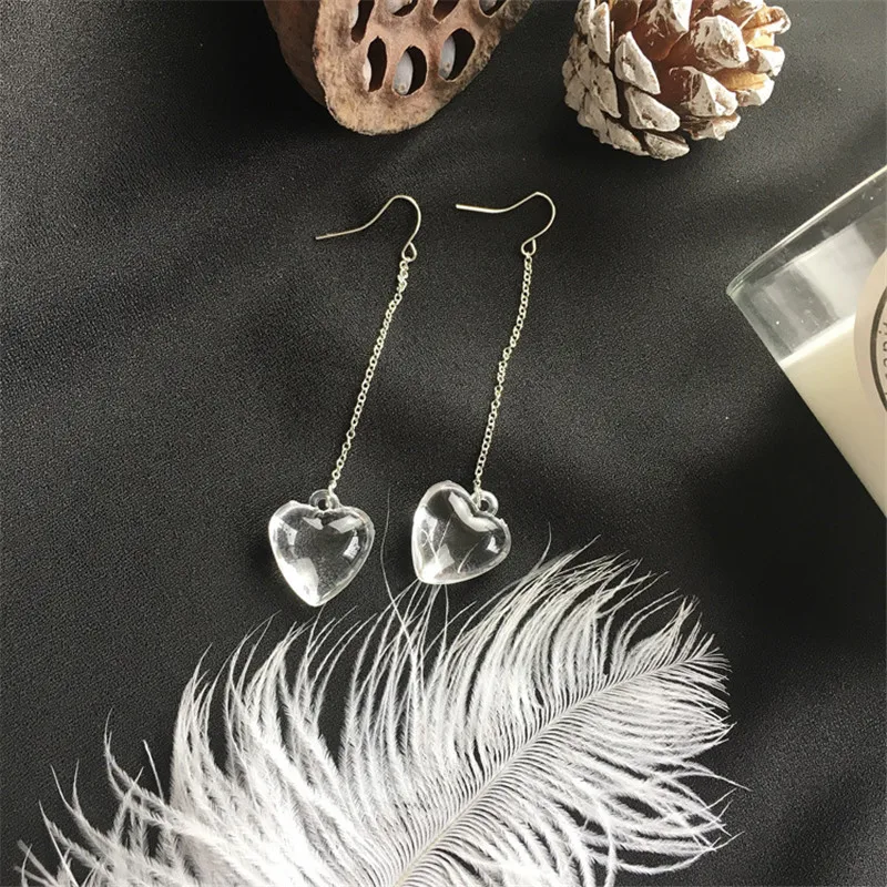 Мода Сердце Длинные серьги-подвески для женщин Свадебное украшение-гвоздик