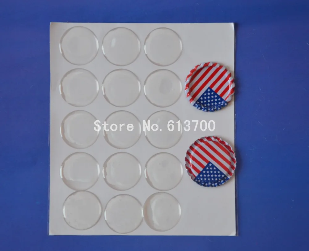 1000 шт Флаг США с обеих сторон Цветные Плоские крышки бутылки 1 ''прозрачные