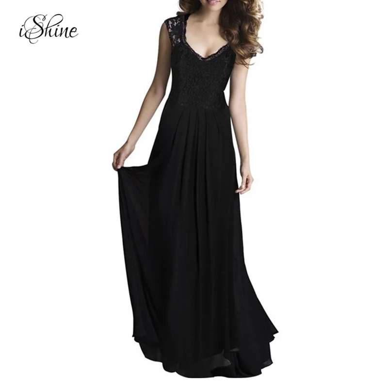 Лето 2018 г. пикантные кружево шифон кусочков рукавов длиной до пола Длина